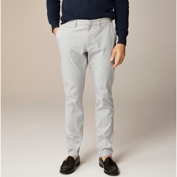 J.Crew 484 Slim-fit Oxford Tech Pants Mens 32x32 Gray Stretch Performance Chino - Picture 1 of 10